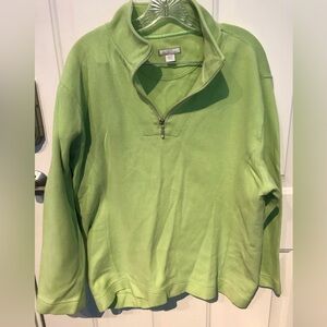 Great, polo style sweatshirt with 1/4 zipper, excellent condition. Lime Green XL